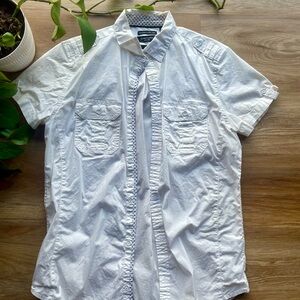 Kenneth Cole White Casual Button Down Shirt